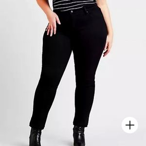 Levis women's 311 shaping skinny jeans black plus